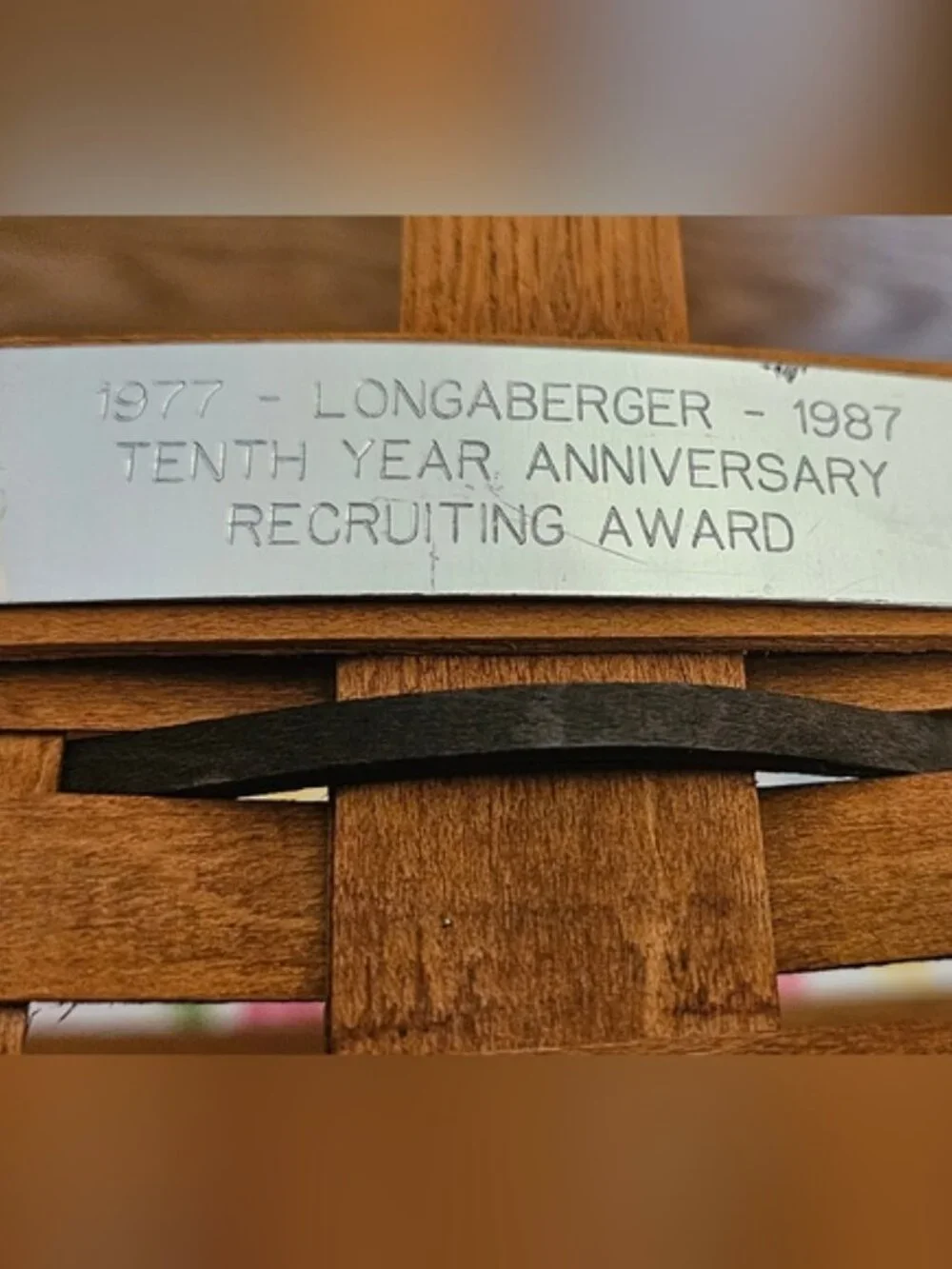 Longaberger Med Market w/Fixed Handle-Home Office 10th Anniversary Market Basket